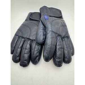 VTG Conroy Winter Gloves Men's Navy Blue Leather Thinsulate Ski Snowboard Cold